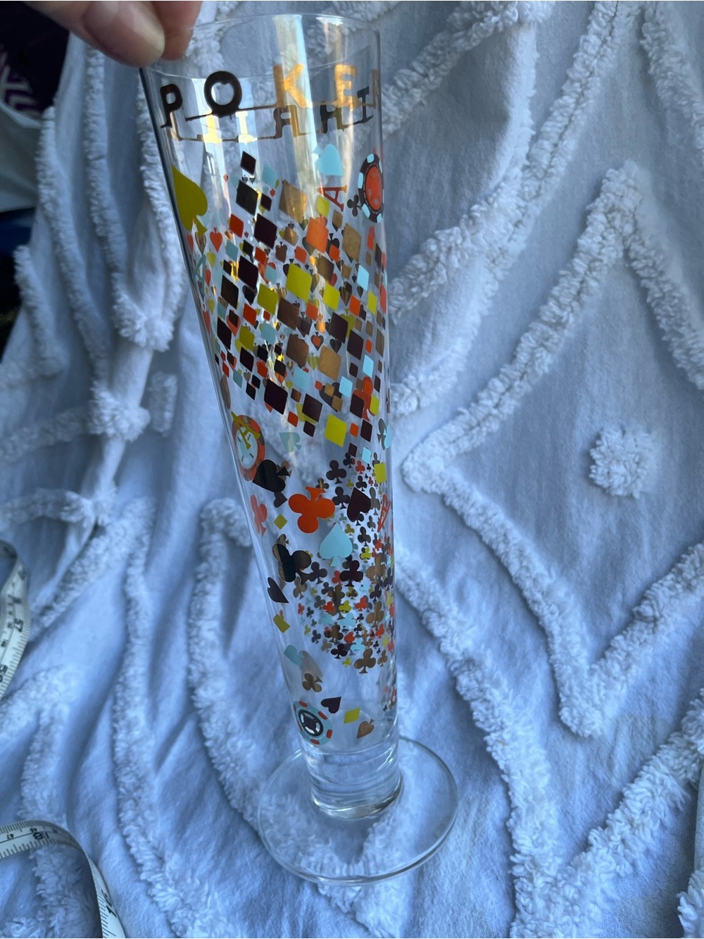 Vintage Ritzenhoff Poker-Themed Decorative Beer Glass